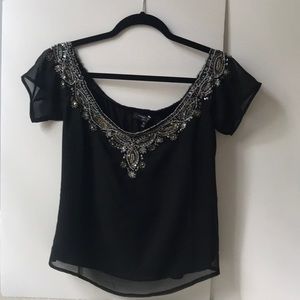Beaded chiffon like top